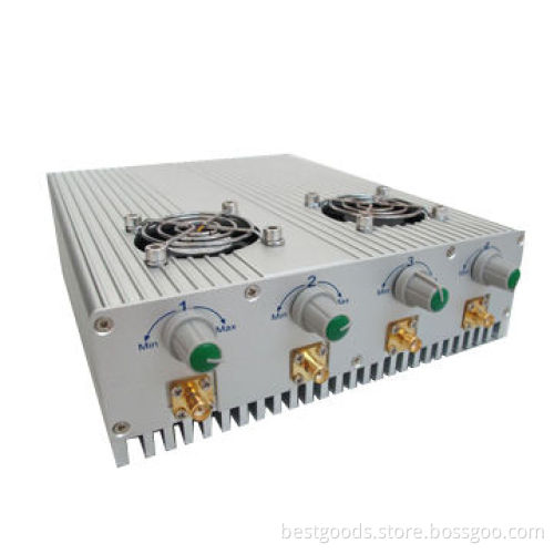 Belt-fan high-power adjustment mobile phone GPS jammer, measures 213 x 170 x 41mm